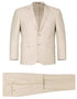 Mens Basic Two Button Classic Fit Optional Vest Light Tan Beige Suit